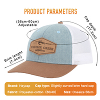 Casquette de baseball Heycap OEM personnalisée à 6 panneaux avec visière pré-courbée, en maille, fermeture snapback, vente en gros, style trucker, avec logo brodé 3D, certifiée BSCI