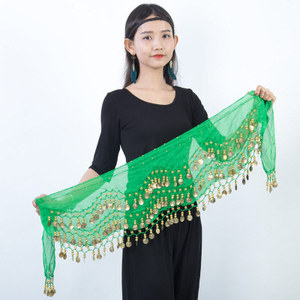 Kostum Tari Perut 2025, Rok, Selendang, Sabuk dengan Barisan Koin Emas - Product Image 5