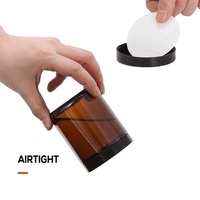 Bocaux à Bougies Ronds Ambrés de 8 oz avec Couvercles Noirs, Vides, en Verre de 250 ml pour Fabrication et Rangement de Bougies