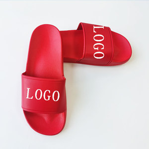 Logo personnalisé Bas Prix OEM Articles de Sport Design <span class=keywords><strong>Fantaisie</strong></span> Chaussons de Plage Mariage Uni Rouge PVC Semelle Hommes Femmes Logo Imprimé Tongs - Product Image 2