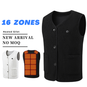 Chaleco Térmico USB Personalizado para <span class=keywords><strong>Hombre</strong></span>, 16 Zonas de Calor, Chaqueta de Invierno Eléctrica, Forro Polar Sherpa, Cierre de Botones, Chaleco Calefactor para Exteriores - Product Image 3