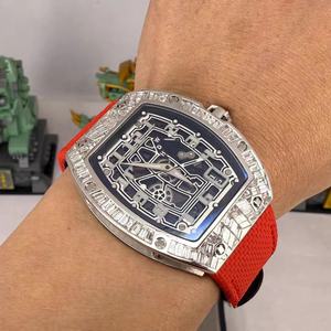 Montre mécanique pour homme ultra-fine de haute qualité 67-01, montre luxueuse sertie de diamants en moissanite, miroir en saphir, montre tendance - Product Image 2