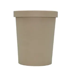 プレーン高品質クラフト紙バケットカップ使い捨てランチ500mスープボウル紙スープ容器bols de soupe en papier kraft
