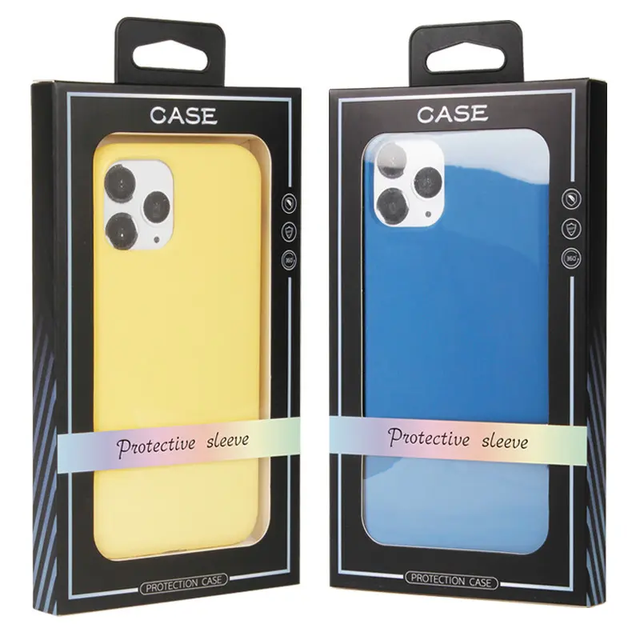 Universal Customized Mobile Cell Phone Case Packaging Folders with Sponge Lining PVC Window Embossing Retail Packaging