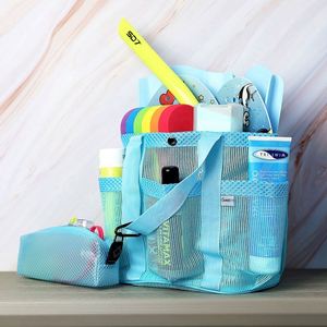 2025 Customizable Colorful Custom Printed Printing Logo Blue Mesh Shopping Tote <b>Bag</b> Black Polyester <b>Large</b> Mesh Summer <b>Beach</b> <b>Bags</b> - Product Image 5