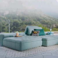 Nischen-Design Dopamin-Minzfarben Chesterfield L-förmiges Modulares Sofa-Set Abnehmbare Kombinations-Rückenlehne Schaumstoffgefülltes Wohnzimmer-Sofa