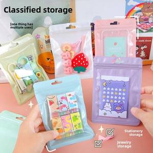 Sac imprimé sérigraphié avec fermeture éclair perlée couleur macaron, résistant à l'humidité, pour emballage cadeau, bijoux, bonbons, couleurs <span class=keywords><strong>pastel</strong></span> douces - Product Image 4