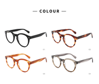 Montures optiques rondes en acétate pour lunettes, couleur noire, haut de gamme, vente en gros, collection