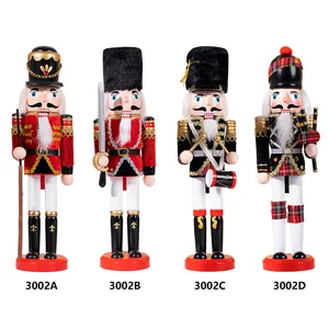 निर्माता ढोलकिया कपड़े 30cm 12 इंच कस्टम लकड़ी के खिलौने लकड़ी सरौता के लिए चित्रा क्रिसमस इनडोर सजावट