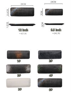 Bandeja de Porcelana Ecológica Personalizada para Servir Sushi Japonés, Platos Rectangulares Negros Esmerilados para Restaurante - Product Image 4