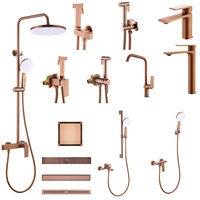 Robinet de bidet mural moderne en laiton brossé or rose et acier inoxydable, avec douchette chaud/froid pour le nettoyage des toilettes et l'amélioration de l'habitat