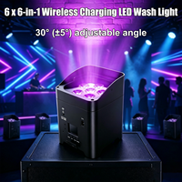 Projecteur LED 6x18W 6-en-1 sur batterie, rechargeable, RGBWA, DMX512, contrôle sans fil par application, pour mariage, fête, discothèque, DJ, bar, concert