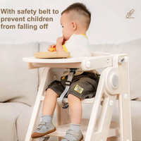 Chaise haute pour bébé, moderne, pliable, convertible, en plastique, chaise de repas pour enfants avec des dispositifs de sécurité pour le comptoir de cuisine et la table à manger