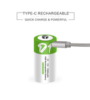 Smartoools Baterai Lithium Ion (LiCoO2) Ukuran D Isi Ulang USB 1.5V 12000mWh Garansi 2 Tahun 1200 Siklus untuk Meter Air