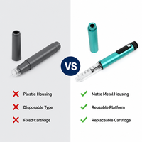 Dispositif d'injection de type stylo V2 réutilisable à bouton-poussoir avec poignée antidérapante et étui portable pour injection sous-cutanée