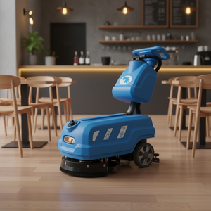 Mini Hippo 24V Walk-Behind Foldable New Condition Hand Push Commercial Burnishing <b>Floor</b> Vacuum Scrubber Space Saving Foldable De - Product Image 1