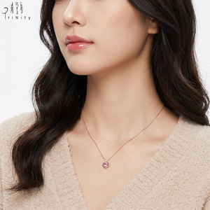 Most Popular Wholesale Pink Sapphire Heart Shaped <b>Necklace</b> Jewelry 18K Solid Rose Gold Real Natural Diamonds Pendant <b>Necklace</b> - Product Image 2