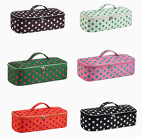 Tas Penyimpanan Pengering Rambut Polka Dot Tas Penyimpanan Pengering Rambut Portabel Kapasitas Besar untuk Alat Pengeriting Rambut