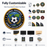Écussons brodés personnalisés, badges d'équipes de football, insignes de clubs de football en gros, OEM, pour les tournois sportifs, vestes, vêtements, sacs