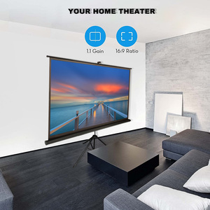 Tương Lai 100 inch16:9 <span class=keywords><strong>Tripod</strong></span> Màn hình máy chiếu với đứng xách tay màn hình chiếu 4K 3D phim màn hình nhà văn phòng trong nhà ngoài trời - Product Image 5