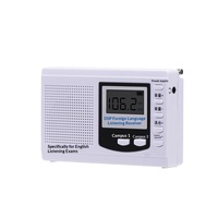 Radio scolaire avec haut-parleurs intégrés, prise en charge USB, affichage numérique, son stéréo, fonction d'écoute en anglais