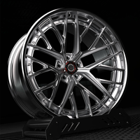 Velg Alloy Forged 2 Piece 18 19 20 Inch 5x114.3 untuk Mustang S550, Roda Aluminium dengan Permukaan Brushed dan Bibir Poles