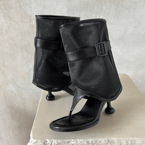 Black Mesh Heeled Sandals Open Toe Stiletto Buckle Strap Ankle <b>Boots</b> Summer Fashion Breathable High Heel Drop Shipping - Product Image 5