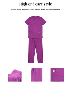 OEM ODM Customized Women's Short Sleeve <b>Scrub</b> <b>Set</b> Nurse Uniform <b>Sets</b> - Product Image 4