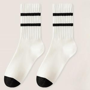 Calcetines deportivos a rayas hasta la pantorrilla para hombre y mujer, transpirables, informales, para uso diario, para adolescentes y estudiantes - Product Image 6