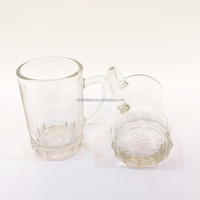 Mug en verre épais de 350 ml avec base octogonale et poignée, verre à bière transparent robuste pour le thé, la bière et les boissons