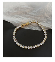 Bracelet en titane style froid, luxe léger, mode, entièrement serti de zircons