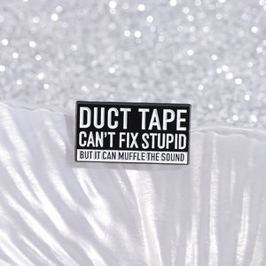 Nastro adesivo non riesco a risolvere stupidi ma può attutire il suono spilla in smalto spilla in metallo spille spille spille accessori per gioielli - Product Image 4