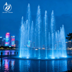 Fontaine musicale grand format en acier inoxydable Water Crown avec spectacle de lumière LED et danse de l'eau synchronisée pour parcs, places publiques et cours urbaines - Product Image 2