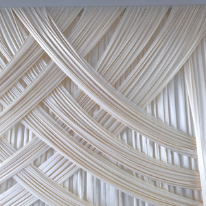 Sang Trọng 10x10ft Kem Chéo Rèm Băng Lụa Đám Cưới Backdrop Rèm Sân Khấu Nền Cho Tổ Chức Sự Kiện Đảng Trang Trí - Product Image 2