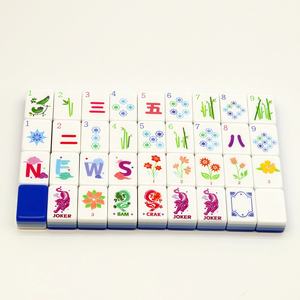 Coffret de <span class=keywords><strong>Mahjong</strong></span> et d'échecs de luxe portable à 4 couches, style américain, pour enfants, 160 tuiles de <span class=keywords><strong>Mahjong</strong></span>, design pliable en acrylique - Product Image 2