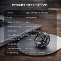 Earbuds TWS Gyro Digital Display HiFi Headset Nirkabel Olahraga Konduksi Udara Latensi Rendah ENC Earphone Fones De Ouvido