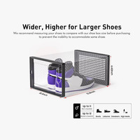 Boîte de rangement à chaussures pliable empilable en plastique transparent sur mesure en gros, boîte de rangement à chaussures transparente