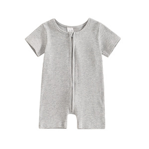 Combinaison bébé fille en coton et élasthanne de qualité supérieure, lot de stock, été, nouveau-né, hiver, manches courtes, fermeture éclair - Product Image 5