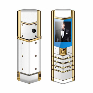 Teléfono de Lujo Personalizado de Fábrica, Doble SIM, GSM, Teclado, Cuerpo Metálico con Textura de Cuero, para Regalo y Colección - Product Image 4