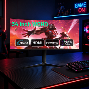 Moniteur de jeu pour ordinateur de bureau <span class=keywords><strong>PC</strong></span> <span class=keywords><strong>Gamer</strong></span> Esports, 34 <span class=keywords><strong>pouces</strong></span>, incurvé, 21:9, WQHD 3440x1440p, dalle VA, 100% SRGB, 180Hz, 1ms GTG - Product Image 1