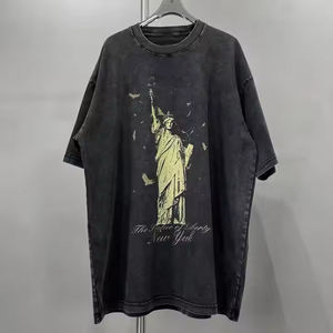 Magliette grafiche personalizzate per produttori di <span class=keywords><strong>abbigliamento</strong></span> <span class=keywords><strong>Vintage</strong></span> stampate DTG 100% cotone a tracolla Casual <span class=keywords><strong>stile</strong></span> corto oversize da <span class=keywords><strong>uomo</strong></span> - Product Image 3