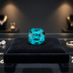 Tourmaline bleue naturelle de lagune 3,0 carats, taille coussin excellente, clarté Eye Clean, 8,0x7,8x6,8mm, provenant d'Afghanistan - Product Image 2