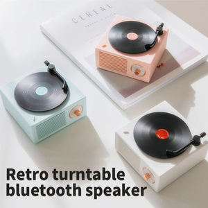 Mini Retro Vinyl Record Shaped <b>Wireless</b> <b>Speaker</b> Rotary Knob Control TF AUX Multi Play Desktop Decor Subwoofer - Product Image 4