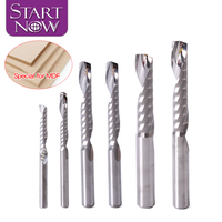 Startnow, fresa de extremo de MDF, herramienta CNC de corte, brocas de enrutador, broca de grabado en espiral de una flauta, fresa de carburo de tungsteno de acero