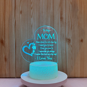 Lampe 3D pour la fête des mères, lampe de nuit en acrylique LED, décoration de la maison, <span class=keywords><strong>veilleuse</strong></span> avec interrupteur tactile, meilleur cadeau pour maman, pères, femmes - Product Image 1