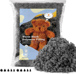 Relleno de <span class=keywords><strong>Fibra</strong></span> de 2 Onzas, Relleno de Poliéster Gris Oscuro, Relleno de <span class=keywords><strong>Fibra</strong></span> de Algodón Cálido para Manualidades de Ganchillo, Animales de Peluche DIY - Product Image 1