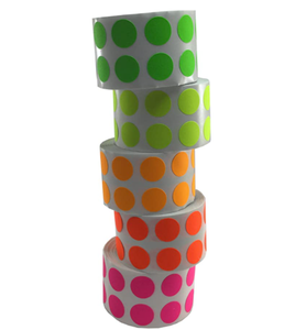 Etiquetas Adhesivas de Colores Personalizadas, Fuerte Adhesión, Resistentes al Agua, Papel Fluorescente de 2.5cm/1 Pulgada, Colección de 500 de Cada Color, Etiquetas Rosas Fluorescentes - Product Image 5