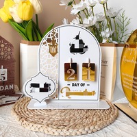 Planificateur islamique musulman, journal de prière pour enfants, calendrier de compte à rebours du Ramadan, ornement en bois Eid Mubarak, décoration du Ramadan pour la maison