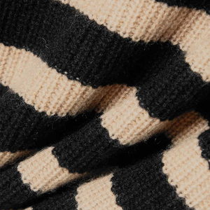 Maglione da donna con maglia a righe nere personalizzate maglione di lusso in <span class=keywords><strong>Cashmere</strong></span> <span class=keywords><strong>misto</strong></span> <span class=keywords><strong>lana</strong></span> a righe - Product Image 5