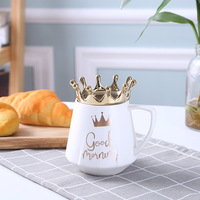 Nordic Creative Crown Cup Mobile Holder Tasse en céramique légère de luxe pour café lait thé pour cadeaux
